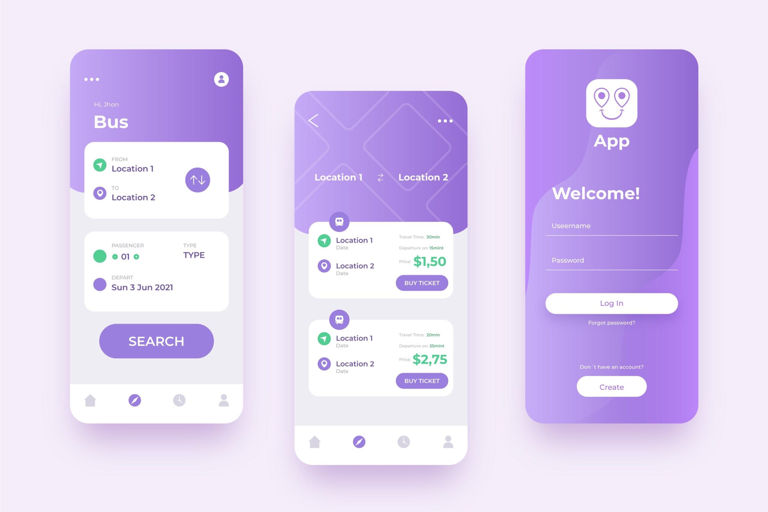  A user-friendly app interface for selling cheap mobile credits and electricity tokens with a purple theme and white accents.