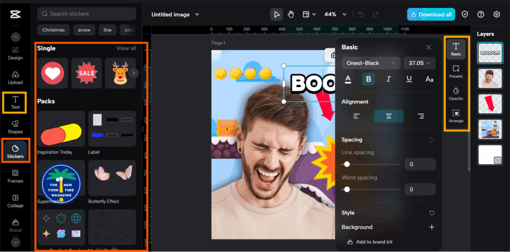 CapCut Add Text and Stickers