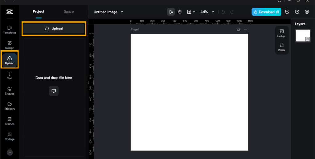 CapCut Upload images