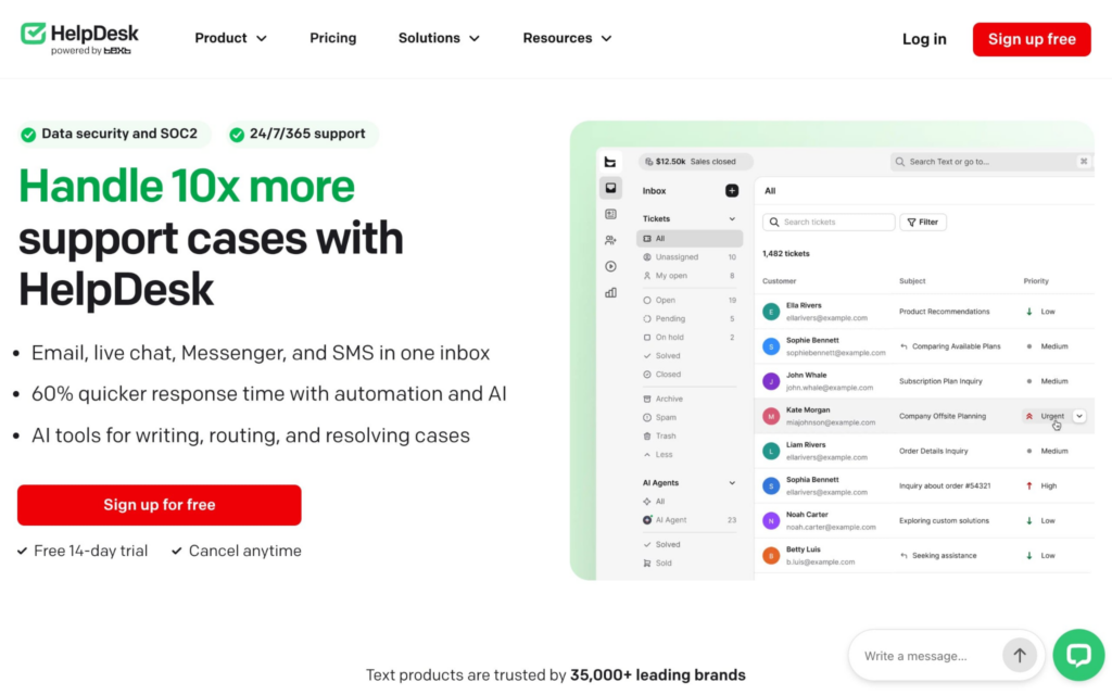 HelpDesk website