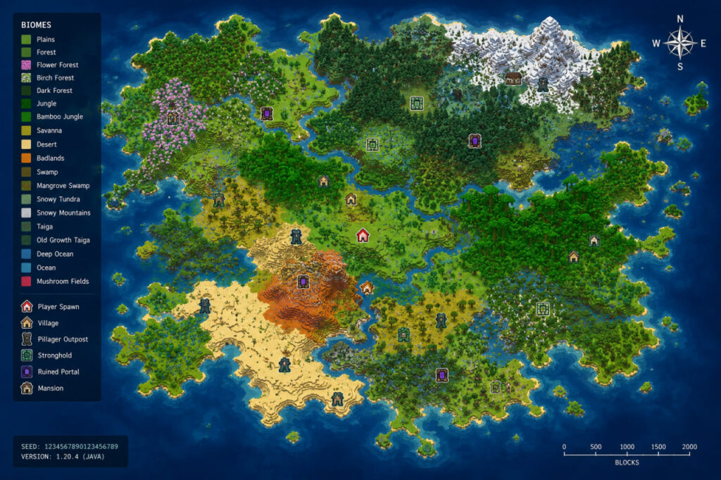 minecraft seed map