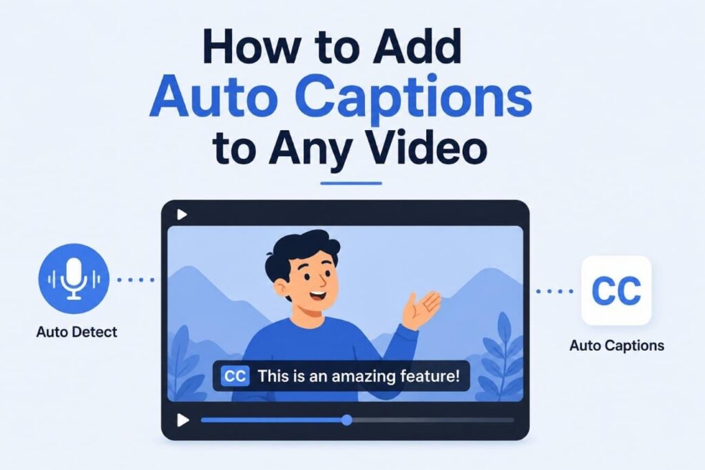 Auto captions added to a video with an AI subtitle generator