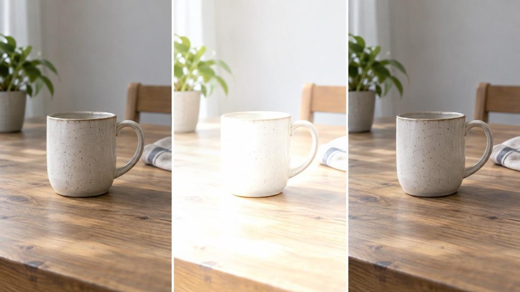 Three consecutive AI video frames where the middle frame flashes brighter while the subject and camera stay still